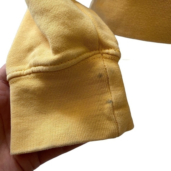 OBEY Yellow Hoodie with Black Rose Graphic Detailing on Sleeves Size Small - Picture 5 of 7